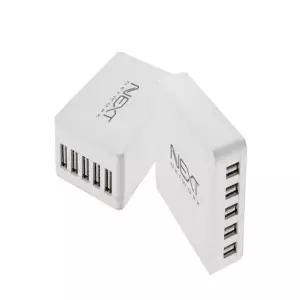 넥스트유 스마트폰 멀티 고속 동시 충전기 USB 5포트 220v 가정용 여행용 휴대용 핸드폰 휴대폰 태블릿 급