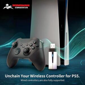 [호환품]브룩 윙맨 P5 무선 컨버터 (PS5/PS4/PC 게임 콘솔용) Xbox/PS5/Switch Pro/PS4 컨트롤러 지원