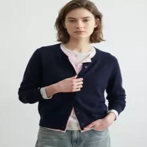 제너럴아이디어 더블 레이어드 크루넥 가디건 NAVY / GF1LKC509