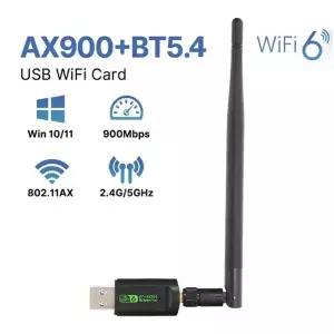 900Mbps USB WIFI6E 블루투스 5.4 AX 와이파이 어댑터 2 in 1 PC용 BT 2.4G 5G 5dbi 동글 무선 수신기