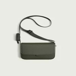 ZARA 러버라이즈드 텍스처 크로스백 - 카키 그린 3509/820/032