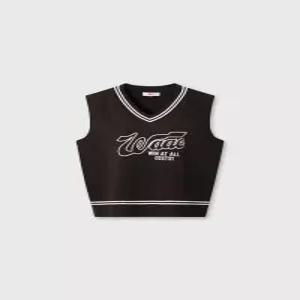 [ 골프 WAAC] 우먼 로고 인타르시아 니트 베스트 다크브라운 COP WWWAA26600 BRD