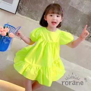 이무 여아 형광 그린원피스 여자아동복 유아 공주
