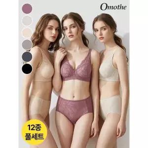 오모떼 하프클럽 올데이 에센셜 플로워레이스 브라팬티 12종 풀세트 148030