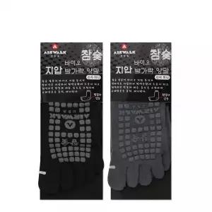 에어워크 참숯 지압 단목 발가락 기능성 양말 3족