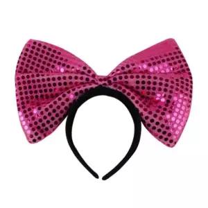 [RG7P336U]스팡클 리본머리띠 진핑크 대 장식 파티