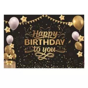 오너클랜 럭셔리생일현수막 대형) 블랙파티 A타입 장식 배너 파티 생일파티 생일