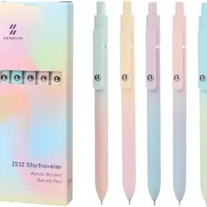 Febher 제니스 Zs12 스타 트래블러 펜 빠른 건조 오로라 액센트 부드러운 그립으로 손 피로 감소 스무스
