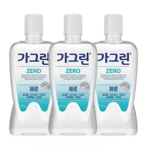 가그린 제로 구강청결제 750ml x 3개+100ml 세정제