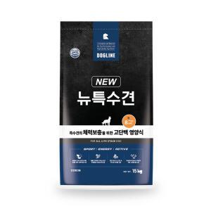 대한사료 도그라인 뉴특수견 15kg 고단백 영양식 대용량 강아지 사료
