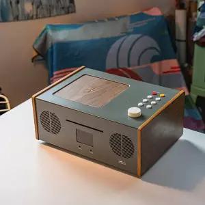 벨레 W401D 카키 올인원 블루투스 스피커 (CD/라디오/RCA/AUX/USB/무선충전)