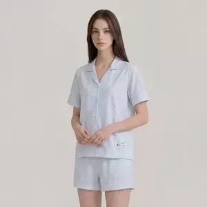 [오르시떼](대구신세계)여성 H039 프레임블루 반소매 파자마 세트