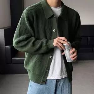 [셀러에이드]남성 하찌 니트 카라 간절기 가디건 3컬러