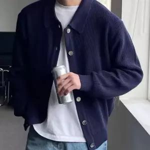 [셀러에이드]하찌 니트 카라 가디건 남성 3컬러 베이직 간절기 아우터 클래식
