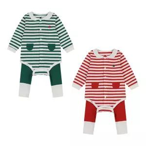 [롯데백화점]아가방 코쿠바디수트세트(바지)(RED,GREEN) 01T717522