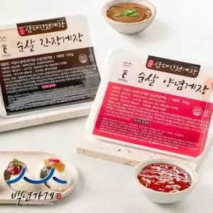 [삼대인천게장] 이정녀 국내산 순살게장 100g x 4팩 (간장+양념) HACCP인증
