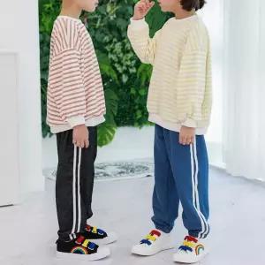 [RGLOMNRT]블랙 블루 아동 조거 팬츠 데일리 트레이닝복