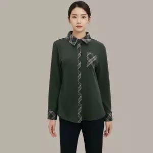 엄마옷 조이마담 T51924 체크 배색 포켓 남방 셔츠 중년여성의류
