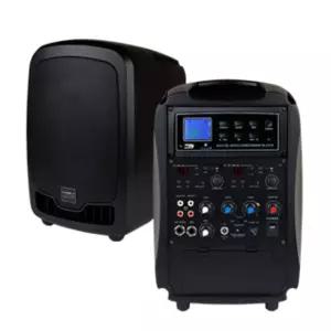카날스 AT-260BN 강의용 행사용 충전식 이동식 앰프 스피커 블루투스 녹음 150W 무선마이크2개 버스킹용