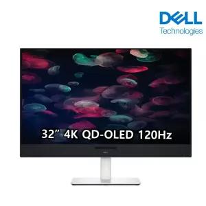 DELL S 32 모니터 S3225QC 4K QD-OLED 120Hz USB-C 피벗 스피커 사무용 가정용 업무용
