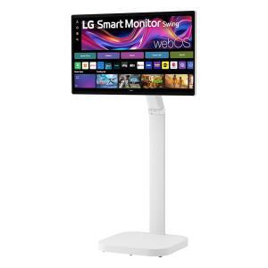 LG 스마트 모니터 스윙 32U889SA-W 32인치 4K UHD(3840x2160) IPS 터치스크린, 완전히 조절 가능한 휠드 베이스 HDR10, webOS, 내장 스피커, HDMI, USB 타입-C, 틸트 / 높이 스위벨 피봇 스탠드, 화이트