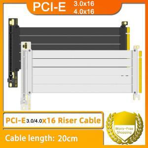 PCI-E 3.0/PCI-E 4.0 X16 라이저 케이블 비디오 카드 EMI 차폐 고속 유연한 연장기 PCI Express Gen 4 GPU