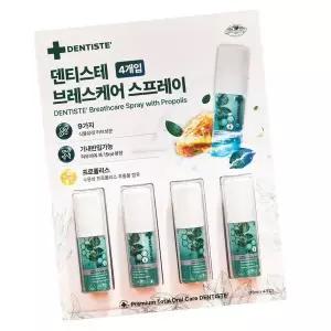 덴티스테 브레스케어 스프레이 15ml X 4개 마우스 구강스프레이 휴대용 가글 청결제