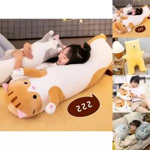 대형 고양이 롱 바디 필로우 50cm 수면 쿠션 모찌 찰떡/플로우/인형/롱쿠션/캐릭터/안고자는/애착/잠잘때