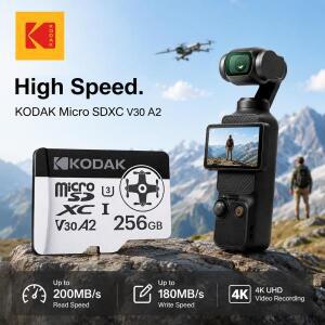 코닥 A2 마이크로 SD 카드  카메라용 8K 최대 200MB/s 메모리 DJI Pocket4 Action 5 Nano GoPro  360 호환