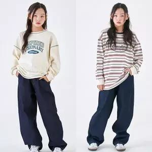 [shopDekelly]가을 커브 청바지 팬츠 여아 주니어 의류 초등학생 옷