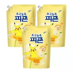 초고농축피죤 오리지널 써니가든 1.3L, 3개 [포켓몬에디션]