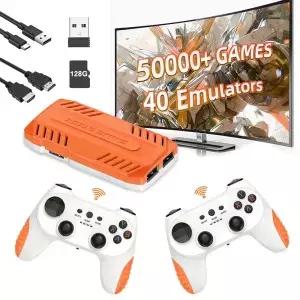 X10 레트로 게임 콘솔 128G 스틱 내장 50000개 40개 이상 에뮬레이터 S905 TV 비디오