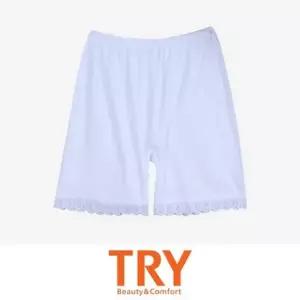 트라이) 밑단 꽃무늬 레이스 순면소재 여성 3부 속바 가벼운착용감 교복속바지 비침방지