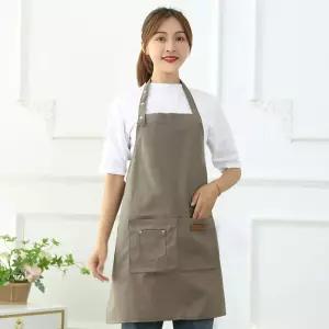 플월 어린이 트리공방 모던 캔버스 앞치마(브라운) 바리스타앞치마