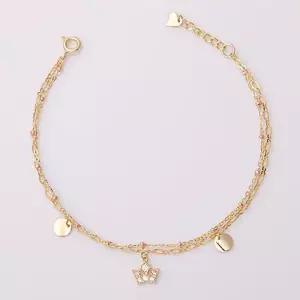 [RG0N936Q]14K gold 루루왕관 골드 로즈골드 두줄 체인 금