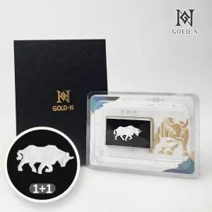 골드앤 황소 디자인 실버바 3.75g [1+1][2개 구성/개별포장]