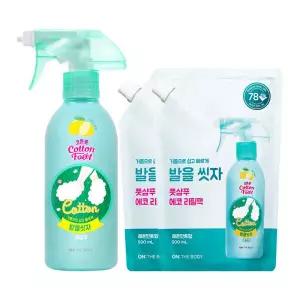 온더바디 코튼풋 발을씻자 풋샴푸 레몬 510ml레몬향 리필 500ml 2개