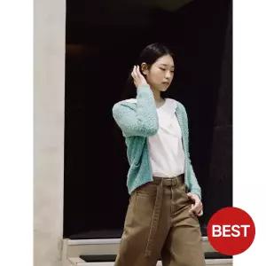 [빈폴레이디스] [B. my] 알파카 혼방 니트 집업 카디건  라이트 그린 (BF5X5AN01L)