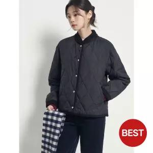 [빈폴레이디스] 니트 배색 소프트 다이아 패딩  블랙 (BF5938C025)