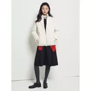 [빈폴레이디스] 니트 칼라 넥 중량다운 점퍼  아이보리 (BF5X38C030)