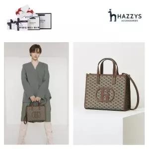 [롯데백화점]헤지스ACC [토트백추천]*BEST* 시그니처 HARIATO 패턴 소가죽 패치 토트겸 숄더백 HIBA3F118K2