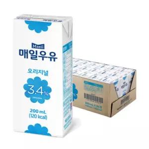 매일우유 멸균 오리지널 200ml, 24개