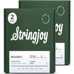 Stringjoy Broadways 10-46 클래식 라이트 게이지 퓨어 니켈 일렉트릭 기타 스트링 - 6현 세트 빈티지