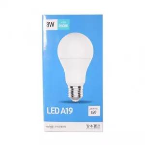 전구 욕실전구 장수램프 A19 화장실전구 8W(주광색)6500K E26 LED 업소용전구