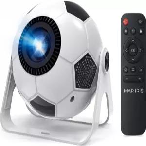 WiFi 및 블루투스가 지원되는 MAR IRIS 미니 프로젝터 축구 4K 안드로이드 11 360 회전 휴대용 자동 키스톤