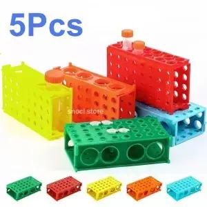 플라스틱 튜브 랙 다채로운 실험실 홀더 원심 분리기 멀티 스탠드 과학 용품 5Pcs