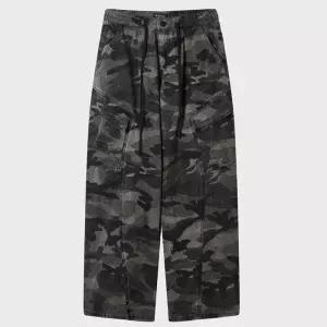 [롯데백화점]후아유 여성 밀리터리 와이드바지 Wide Cotton Nylon Cargo Pants  WHTAG4929F