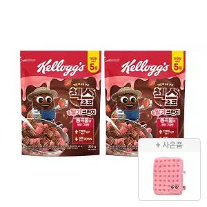 켈로그 첵스초코 딸기크런치 350g, 2개+증정(첵스초코 첵순이 파우치, 1개)