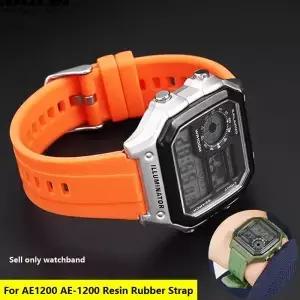 카시오 G-SHOCK 3299 AE1200 SGW400 A158W A159W 실리콘 고무 스트랩 18mm 스포츠 방수 시계 밴드