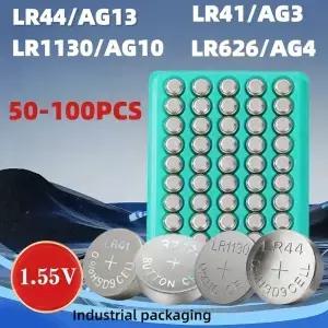 50100PCS AG13 LR44 1.5V 버튼 배터리 시계 용 알카라인 셀 코인